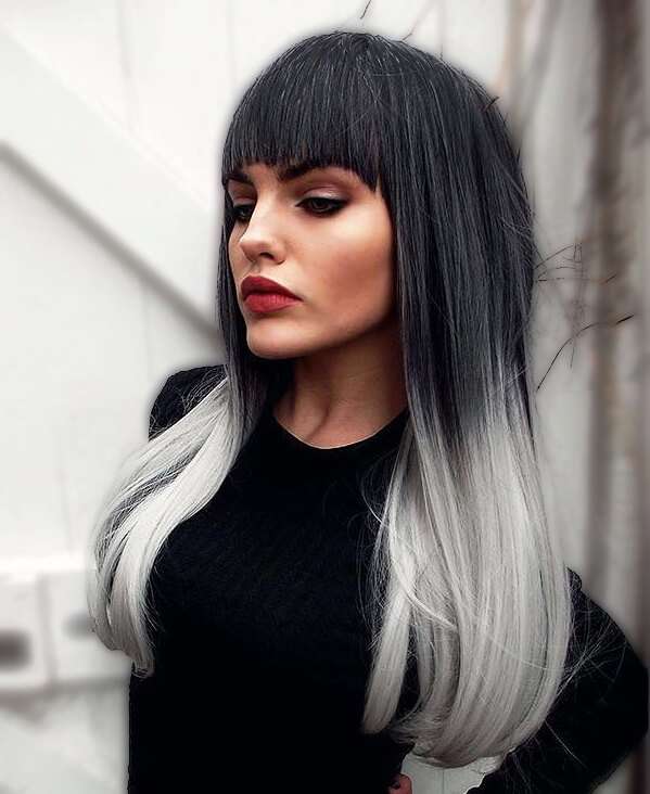 BLACK TO GRAY OMBRE